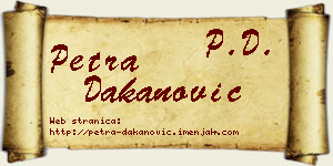Petra Dakanović vizit kartica